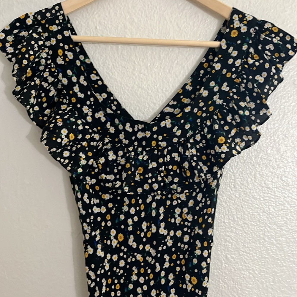 Lou Floral Black Maxi Silk Dress - Picture 8 of 14